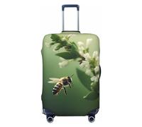 DJUETRUI Copertura per bagagli con piante che attirano le api, copertura elastica per valigie da viaggio, antigraffio, lavabile, antipolvere, adatta per bagagli da 45-81 cm, taglia M, colore nero