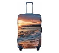 DJUETRUI Copertura per bagagli da spiaggia, Maui, Hawaii, tramonto, onde del mare, nuvole, copertura elastica per valigie da viaggio, antigraffio, lavabile, antipolvere, adatta per bagagli da 45 a 81