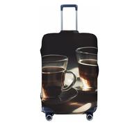 DJUETRUI Copertura per bagagli Delicious Coffee elastica per valigia, antigraffio, lavabile, antipolvere, adatta per bagagli da 45-81 cm, grande, nero