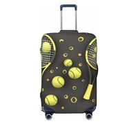 DJUETRUI Copertura per bagagli divertente per racchette da tennis e palline da tennis, copertura elastica per valigie da viaggio, antigraffio, lavabile, antipolvere, adatta per bagagli da 45-81 cm