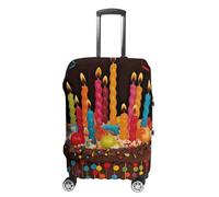 DJUETRUI Copertura per bagagli Happy Birthday Big Cake elastica per valigie antigraffio da viaggio protettiva lavabile antipolvere copribagagli adatta per bagagli da 45-81 cm, M, XB0607001
