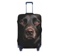 DJUETRUI Copertura per bagagli nera con cane da laboratorio elastico, antigraffio, protezione per valigie da viaggio, lavabile, antipolvere, adatta per bagagli da 45-81 cm, taglia M