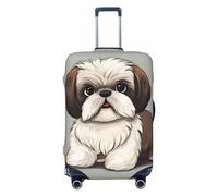 DJUETRUI Copertura per bagagli Shih Tzu Dog elastica copertura per valigia antigraffio da viaggio protezione lavabile antipolvere per bagagli adatta per bagagli da 45-81 cm, M, nero