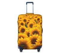 DJUETRUI Copertura per bagagli Un grande campo di girasoli Copertura elastica per valigie antigraffio Protezione per valigia da viaggio lavabile antipolvere Copertura per bagagli adatta per bagagli da