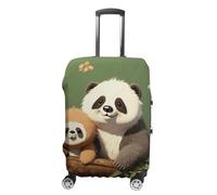 DJUETRUI Copertura per valigie con simpatico panda e bradipo copertura elastica per valigie da viaggio, antigraffio, lavabile, antipolvere, adatta per bagagli da 45-81 cm