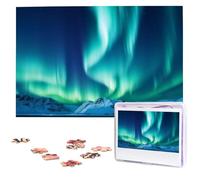 DJUETRUI Puzzle da 1000 pezzi Puzzle personalizzato per adulti aurora boreale Puzzle personalizzato da foto Puzzle in legno classico per regali di compleanno di nozze in famiglia