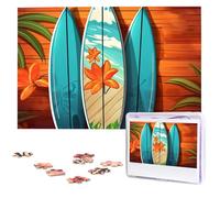 DJUETRUI Puzzle da 1000 pezzi Puzzle personalizzato per adulti Tavola da surf su immagine in legno Puzzle personalizzati da foto Puzzle in legno Puzzle classico per regali di compleanno di nozze in
