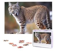 DJUETRUI Puzzle da 1000 pezzi Puzzle personalizzato per adulti Wild Bobcat Puzzle con immagini Puzzle personalizzati da foto Puzzle in legno classico per regali di compleanno di nozze in famiglia