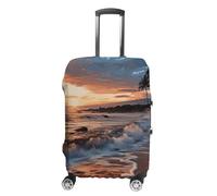 DJUETRUI XB0607001 - Copertura per bagagli da spiaggia, Maui, Hawaii, tramonto, onde marine, nuvole, elastica, antigraffio, lavabile, antipolvere, adatta per bagagli da 45,7 a 81,7 cm