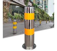 DJXLMN Dissuasori Parcheggio Fissi - Paletto Fisso per Sicurezza - Barriera Parcheggio in Metallo con Nastro Riflettente e Anello - Facile Installazione