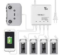DJYILUF Mavic Mini 2/Mini 4K Caricabatteria, Mavic Mini 2 Multi intelligente parallelo Charger Hub, Supporto 4 Batterie Ricarica Rapida e delle porte USB Charger Controller Adattatore del Caricatore