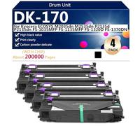 DK-170 Unità Tamburo per Kyocera ECOSYS M2035dn M2535dn P2135d P2135dn FS-1035MFP FS-1135MFP FS-1320D FS-1370DN Stampanti, per Scuole Ospedali e Banche, 200000 Pagine,Black-4 pack