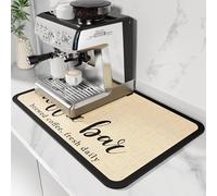 DK177 Tappetino da caffè e bar, tappetino assorbente per nascondere le macchie, con retro in gomma impermeabile, adatto sotto la macchina del caffè, caffettiera, macchina per caffè espresso, accessori