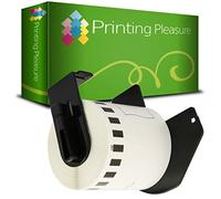 DK22251 Etichette adesive continuo compatibile per Brother QL-800 QL-810W QL-820NWB | 62mm x 15.24m | Rosso e nero su bianco