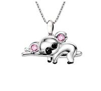 DkakoJew Collana con ciondolo a forma di koala, per ragazze e ragazzi, collane con ciondolo, regali per ragazze, figlie, ragazzi, figlio, nipote, compleanno, Natale, laurea., Lega d'argento