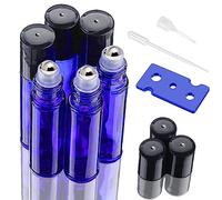 DKBT 6Pcs Roll On Vuoto per Oli Essenziali con Sfera in Acciaio Inossidabile, 10ml Blu Contenitore Roll On Vuoto per Profumo, Olio Essenziale, Aromaterapia