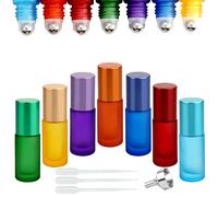 DKBT Roll On Vuoto per Oli Essenziali con Sfera 7 Pezzi in Acciaio Inossidabile 5ml Roll On Vuoto per Profumo, Olio Essenziale, Liquidi Aromaterapia(7 colori)