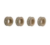 DKD Home Decor Anello portatovaglioli naturale iuta resina alluminio 6 x 3 x 6 cm 4 pezzi