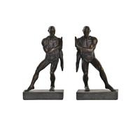 DKD Home Decor Bookends, Black/White, Estándar