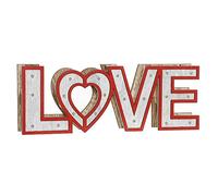 DKD Home Decor Decorazione da parete della marca Rosso Bianco LED Legno MDF (35 x 4 x 12 cm) (Riferimento: S3020847)