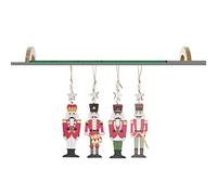 DKD Home Decor Decorazione Natalizia con Marchio Bianco, Nero e Rosso, in Corda, Legno e MDF (5 x 0,3 x 31 cm) (4 Pezzi)