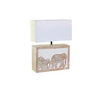 Lampe de bureau DKD Home Decor Marron Blanc 220 V 50 W Indien (33 x 12 x 41 cm)