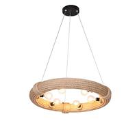 DKD Home Decor Lampada da soffitto Marrone Corda (51 x 51 x 10 cm) (47 x 47 x 10 cm)