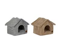 DKD Home Decor Letto per Animali Domestici, Alluminio, Grigio e Cammello, Estándar