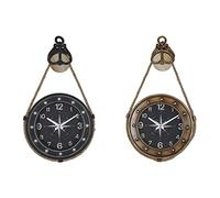 DKD Home Decor Orologio da Parete del Marchio, Colore Nero e Oro, in Vetro e Ferro (43 x 8 x 71 cm)