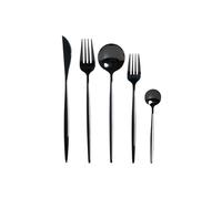 DKD Home Decor Posate Nero Acciaio Inox 3 x 1,5 x 13 cm 20 Pezzi