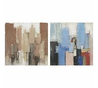 DKD Home Decor Quadro 100 x 2,4 x 100 cm Astratto Moderno (2 pezzi)