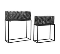 Set di vasi da fiori DKD Home Decor 60 x 22 x 70 cm Nero Metallo