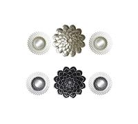 DKD Home Decor Specchio da parete della marca Champagne Vetro Argento Cartone Polipropilene (35 x 2 x 35 cm) (25 x 3 x 25 cm) (3 Pezzi) (Riferimento: S3019136)