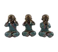 DKD Home Decor Statuetta decorativa della marca Resina Monaco (12 x 10 x 17,5 cm) (3 Pezzi) (Riferimento: S3019807)