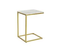 DKD Home Decor Tavolino ausiliario 40 x 46 x 65 cm Oro Bianco Marmo Ferro