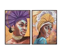 DKD Home Decor Tela 60 x 3,5 x 80 cm coloniale Africana (2 Pezzi)