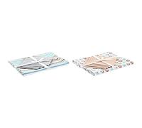 DKD Home Decor Tovaglia e tovaglioli 2 Pezzi 150 x 150 x 0,5 cm Grigio Blu Cielo