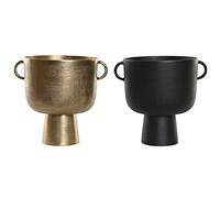 Dkd Home Decor Vaso Dkd Home Decor 36 X 29 X 33 Cm Nero Dorato Alluminio Moderno