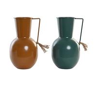 Vaso DKD Home Decor 14.5 x 13 x 24 cm Metallo Arancio Verde Senape [2 Unità]