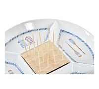 Vassoio per aperitivi DKD Home Decor Azzurro Naturale Bambù Gres Mediterraneo