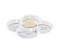 Vassoio per aperitivi DKD Home Decor Azzurro Naturale Bambù Gres Mediterraneo