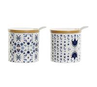 DKD Home Decor Zuccheriera della marca Bambù Dolomite (7,5 x 7,5 x 7,5 cm) (2 Pezzi) (Riferimento: S3025836)