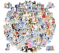 DKDDSSS 100 pezzi Bluey Adesivi, Adesivi Impermeabili, Adesivi carini di Catoon per Auto, Computer Portatile, valigia, Bicicletta, Natalizi Compleanno Regalo per Bambini