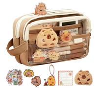 DKDDSSS Astuccio, Set di Cancelleria Capibara, Carino Astuccio per Ragazze, Simpatico Astuccio Capybara, Astuccio Scuola Cartone Animato, per Studenti, Impiegati, Appassionati di Pittura
