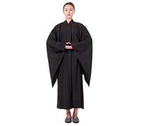 DKELTE Abito Monaco Buddista Tradizionale Unisex Vestiti Comodi per La Preghiera di Meditazione(Black,3XL)