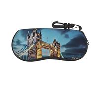 dkFPWJE Caso di occhiali di stile della Boemia, cassa molle con cerniera degli occhiali da sole, cassa portatile di vetro di viaggio, Tower Bridge a Londra, Taglia unica