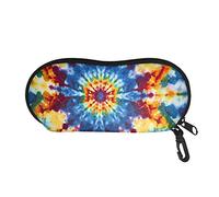 dkFPWJE Custodie morbide di sicurezza in vetro per occhiali da sole, confezione da 2, per donne, uomini, adolescenti e bambini, Tie Dye Blu Giallo, Taglia unica, Classico