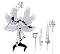 DKIIL NOIYB T13 Action Figure, nuova figura S13 già montata, 3D Stampato Titanio 13 Action Figure con ali e base, 4 armi 6 mani, manichino T13 3D Stampato Multi-Jointed Movable (A3-Weiß)