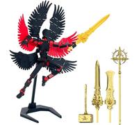 DKIIL NOIYB T13 Action Figure, nuova figura S13 già montata, 3D Stampato Titanio 13 Action Figure con ali e base, 4 armi 6 mani, Dummy T13 3D Stampato Multi-Jointed Movable (A1-Black)