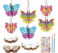 DKINY 10pz 3D farfalla di legno, kit di artigianato in legno farfalla per bambini, arte creativa e artigianato, farfalle 3D per l'artigianato, regali ideali per ragazzo ragazza in primavera Pasqua
